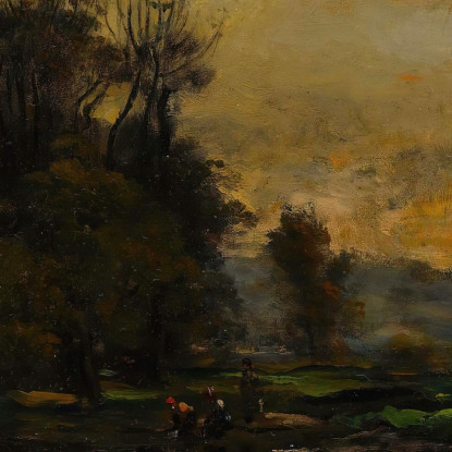 Paesaggio Con Anatre Charles François Daubigny cfd40 quadro stampato su tela