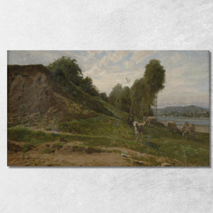 Paesaggio Con Pecore Charles François Daubigny cfd41 quadro stampato su tela