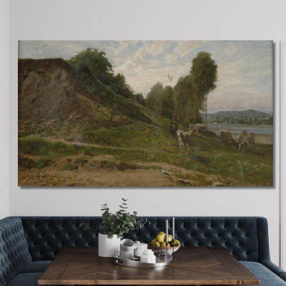 Paesaggio Con Pecore Charles François Daubigny cfd41 quadro stampato su tela