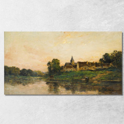 Lavandaia E Vaccara A Porte-Joie Charles François Daubigny cfd43 quadro stampato su tela