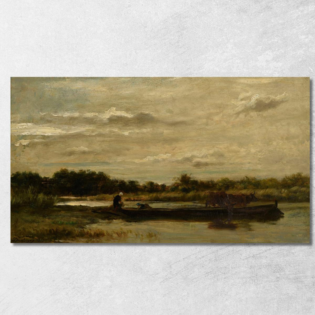 Il Traghetto Charles François Daubigny cfd44 quadro stampato su tela