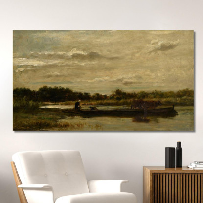 Il Traghetto Charles François Daubigny cfd44 quadro stampato su tela