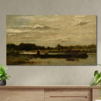 Il Traghetto Charles François Daubigny cfd44 quadro stampato su tela