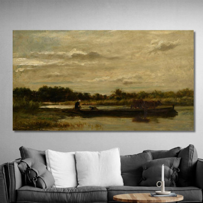 Il Traghetto Charles François Daubigny cfd44 quadro stampato su tela