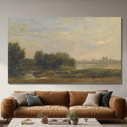 Sull'Oise Charles François Daubigny cfd55 quadro stampato su tela