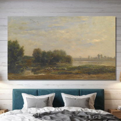 Sull'Oise Charles François Daubigny cfd55 quadro stampato su tela