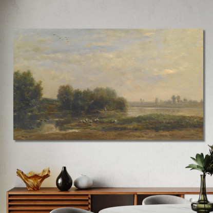 Sull'Oise Charles François Daubigny cfd55 quadro stampato su tela