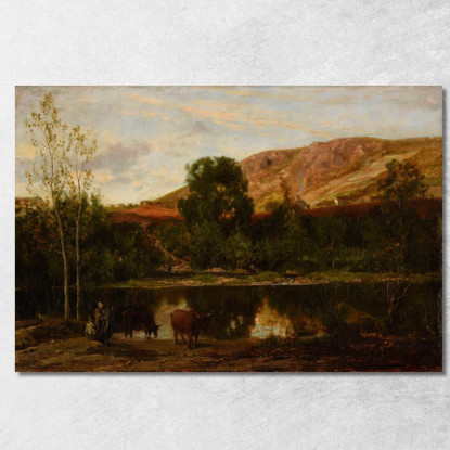 Paesaggio Stagno Charles François Daubigny cfd60 quadro stampato su tela
