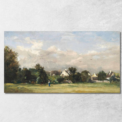Contadina Presso Un Villaggio Charles François Daubigny cfd62 quadro stampato su tela