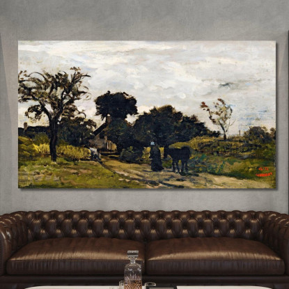 Contadina Su Un Sentiero Charles François Daubigny cfd63 quadro stampato su tela