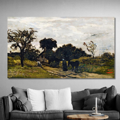 Contadina Su Un Sentiero Charles François Daubigny cfd63 quadro stampato su tela