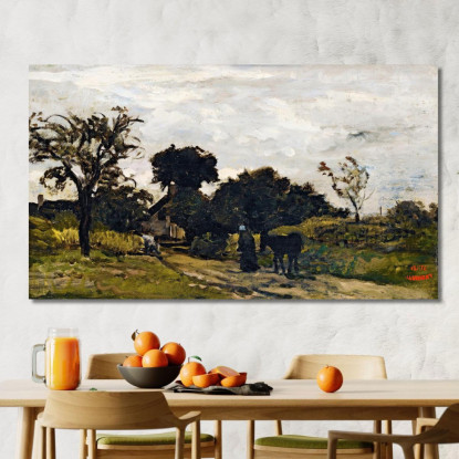 Contadina Su Un Sentiero Charles François Daubigny cfd63 quadro stampato su tela