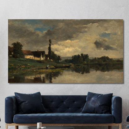 Portejoie Sulla Senna Charles François Daubigny cfd65 quadro stampato su tela