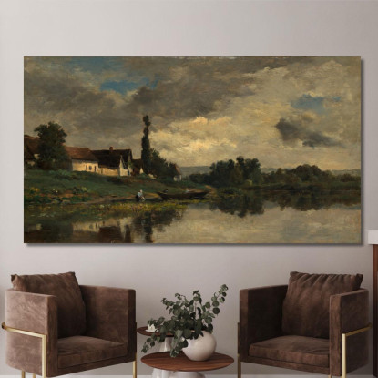 Portejoie Sulla Senna Charles François Daubigny cfd65 quadro stampato su tela