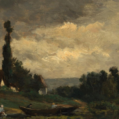 Portejoie Sulla Senna Charles François Daubigny cfd65 quadro stampato su tela