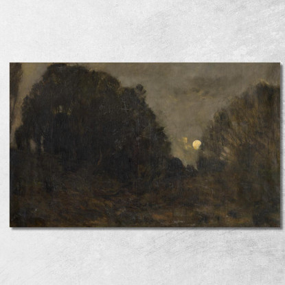 Luna Nascente A Barbizon Charles François Daubigny cfd66 quadro stampato su tela