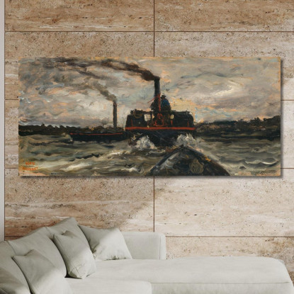 Barca Fluviale Charles François Daubigny cfd67 quadro stampato su tela