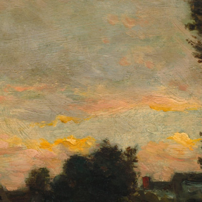 Tramonto Sul Fiume Oise Charles François Daubigny cfd76 quadro stampato su tela