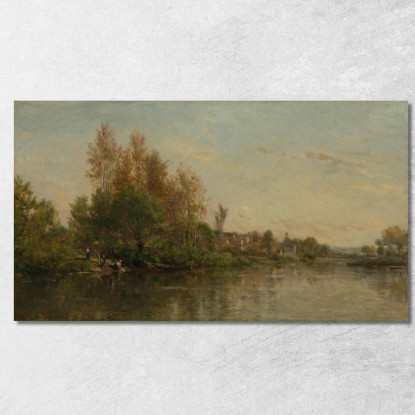 Le Rive Dell'Oise Charles François Daubigny cfd77 quadro stampato su tela