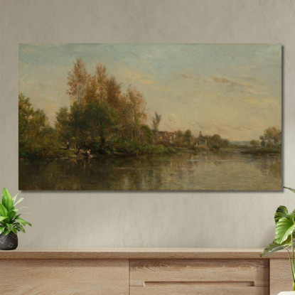 Le Rive Dell'Oise Charles François Daubigny cfd77 quadro stampato su tela