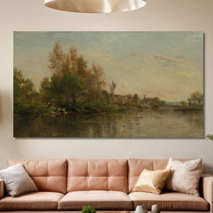 Le Rive Dell'Oise Charles François Daubigny cfd77 quadro stampato su tela