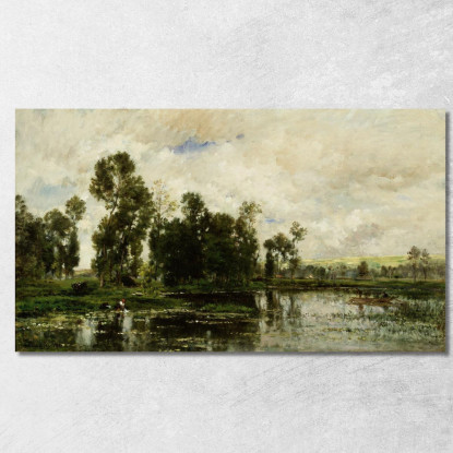 Il Bordo Dello Stagno Charles François Daubigny cfd80 quadro stampato su tela