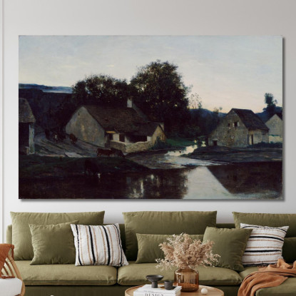 Il Villaggio Di Optevoz Charles François Daubigny cfd81 quadro stampato su tela