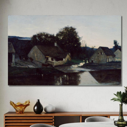 Il Villaggio Di Optevoz Charles François Daubigny cfd81 quadro stampato su tela