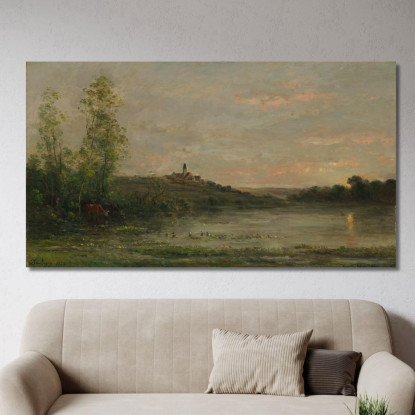 La Senna Al Mattino Charles François Daubigny cfd86 quadro stampato su tela