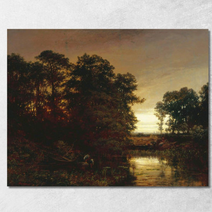 Paesaggio Fluviale Charles François Daubigny cfd90 quadro stampato su tela