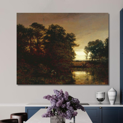 Paesaggio Fluviale Charles François Daubigny cfd90 quadro stampato su tela