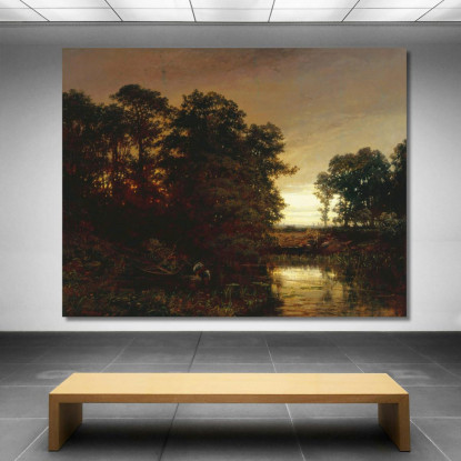 Paesaggio Fluviale Charles François Daubigny cfd90 quadro stampato su tela