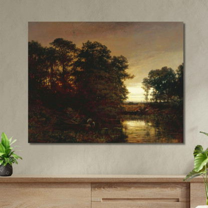 Paesaggio Fluviale Charles François Daubigny cfd90 quadro stampato su tela