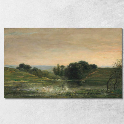 Stagno Di Gillieu Dauphine Solitudine Charles François Daubigny cfd91 quadro stampato su tela