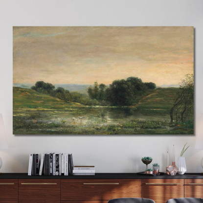 Stagno Di Gillieu Dauphine Solitudine Charles François Daubigny cfd91 quadro stampato su tela