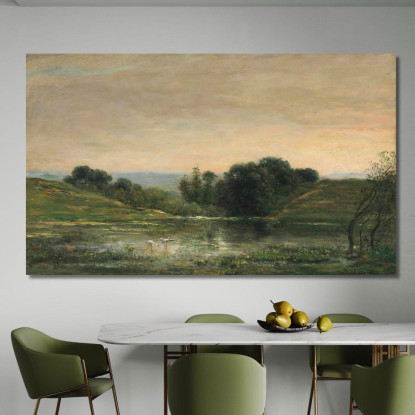 Stagno Di Gillieu Dauphine Solitudine Charles François Daubigny cfd91 quadro stampato su tela