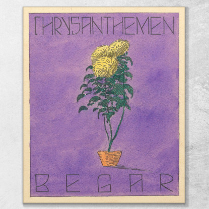 Crisantemo Begar Karl Wiener kwn86 quadro stampato su tela