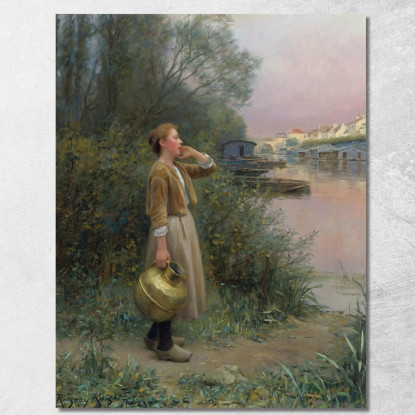 Ragazza Con Brocca D'Acqua Daniel Ridgway Knight drk11 quadro stampato su tela