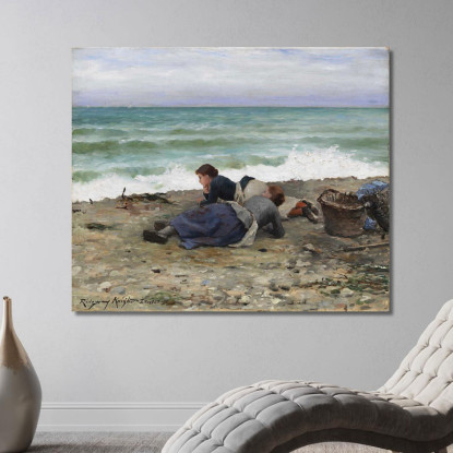 Alta Marea A Étretat Daniel Ridgway Knight drk12 quadro stampato su tela