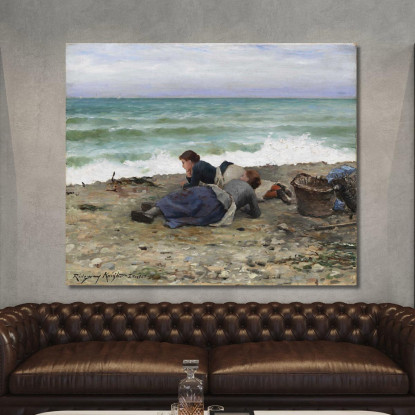 Alta Marea A Étretat Daniel Ridgway Knight drk12 quadro stampato su tela