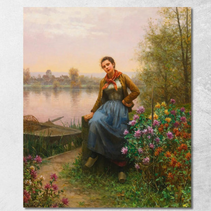 Sulla Riva Del Fiume Daniel Ridgway Knight drk19 quadro stampato su tela