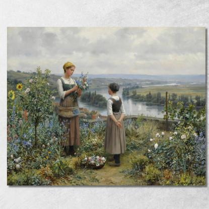 Raccolta Di Fiori Daniel Ridgway Knight drk20 quadro stampato su tela