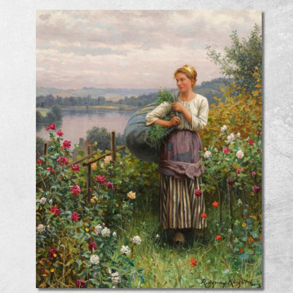Il Giardino Delle Rose Daniel Ridgway Knight drk26 quadro stampato su tela