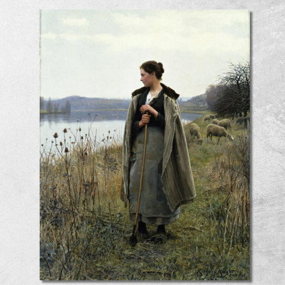 La Pastorella Di Rolleboise Daniel Ridgway Knight drk27 quadro stampato su tela