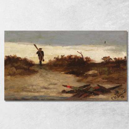 Pescatore Vicino All'Acqua Edward Mitchell Bannister emb8 quadro stampato su tela