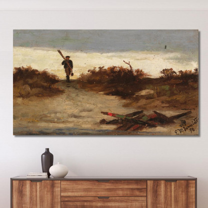Pescatore Vicino All'Acqua Edward Mitchell Bannister emb8 quadro stampato su tela