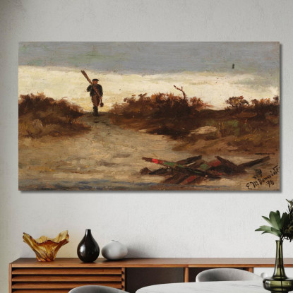 Pescatore Vicino All'Acqua Edward Mitchell Bannister emb8 quadro stampato su tela