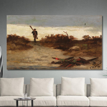 Pescatore Vicino All'Acqua Edward Mitchell Bannister emb8 quadro stampato su tela
