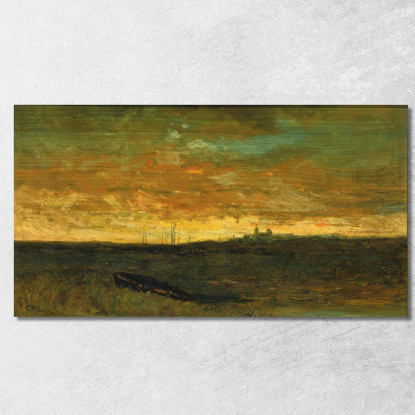 Scena Al Tramonto Edward Mitchell Bannister emb31 quadro stampato su tela