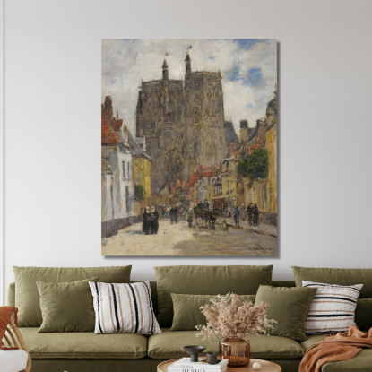 Abbeville Via E Chiesa Di Saint-Vulfran Eugène Boudin ebd2 quadro stampato su tela